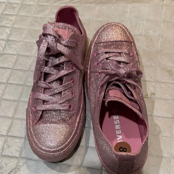 Converse Chuck Taylor All Star Low Pink Glitter Size 8 sneakers new - Picture 5 of 14